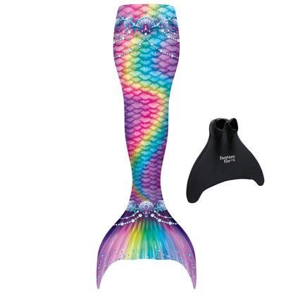 New Rainbow Fantasy Mermaid Tail - with Monofin