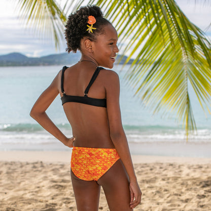 Girls Tropical Sunrise Reversible Bikini Top