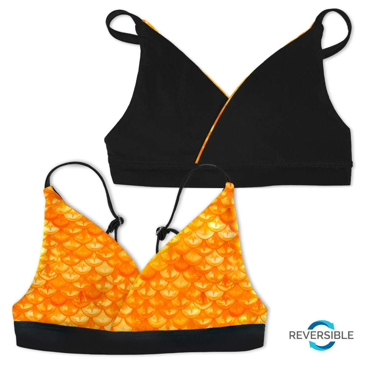 Girls Tropical Sunrise Reversible Bikini Top