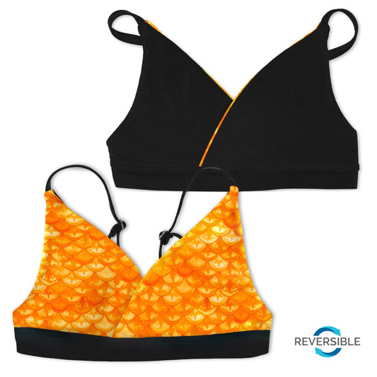 Girls Tropical Sunrise Reversible Bikini Top